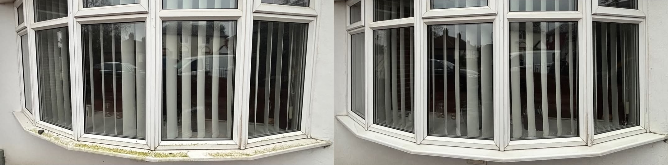 Window cleaning - before and after example